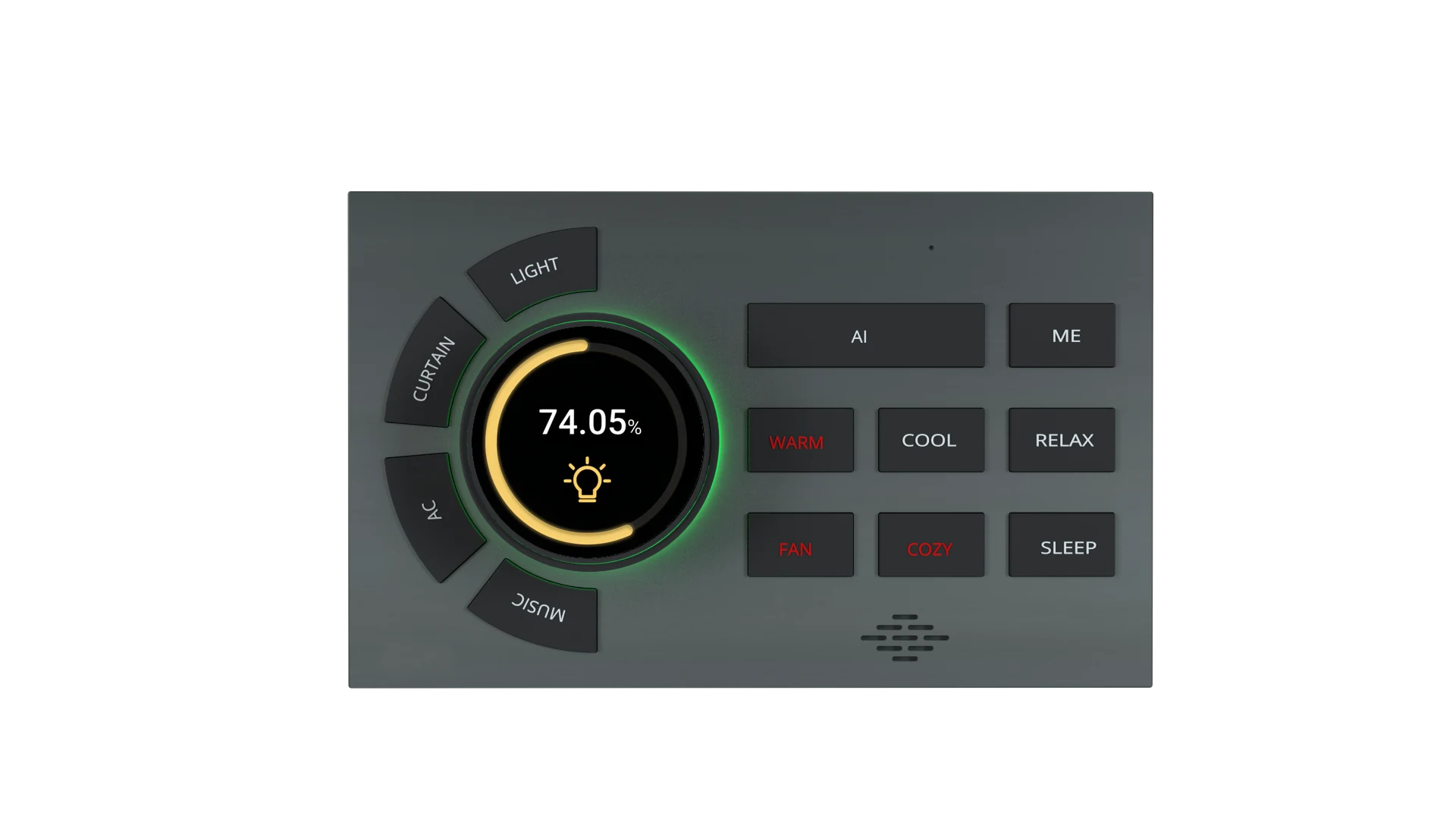 REVO 4R — front view, light dimmer at 74.05%