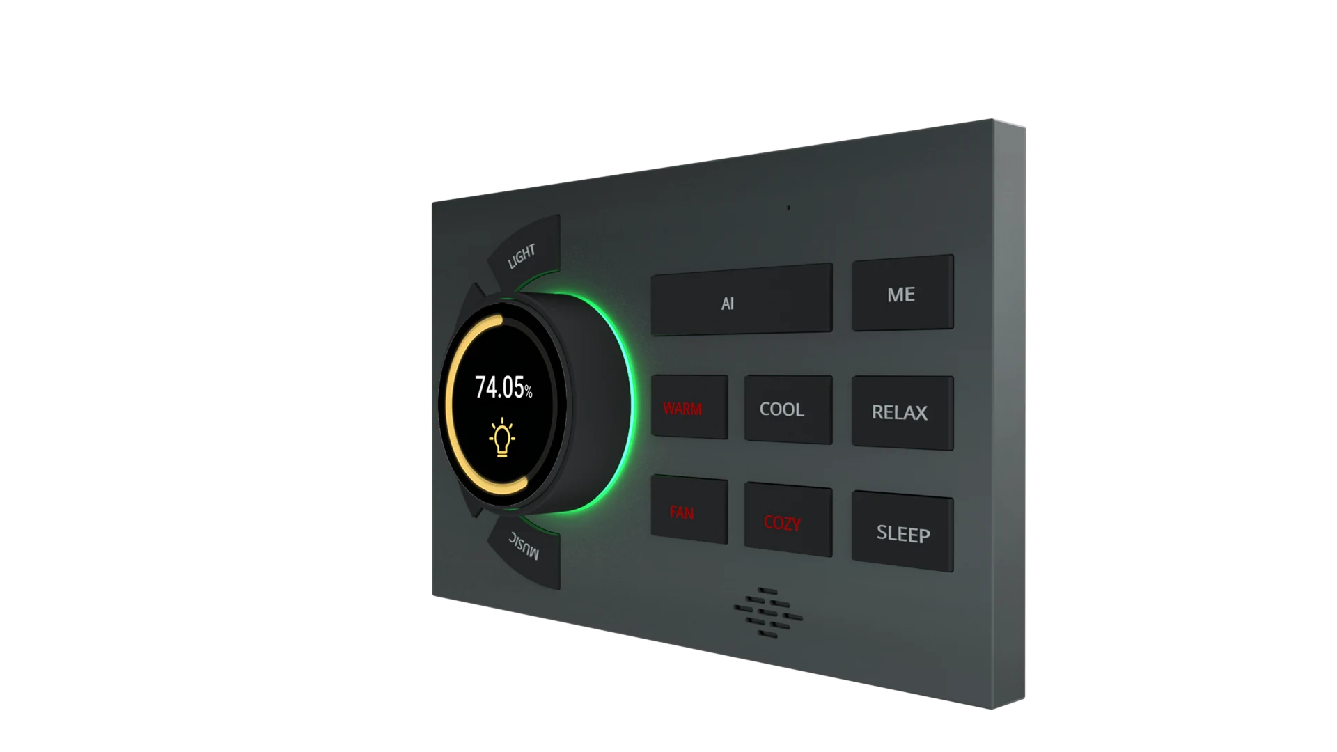 REVO 4R — right view, light dimmer at 74.05%